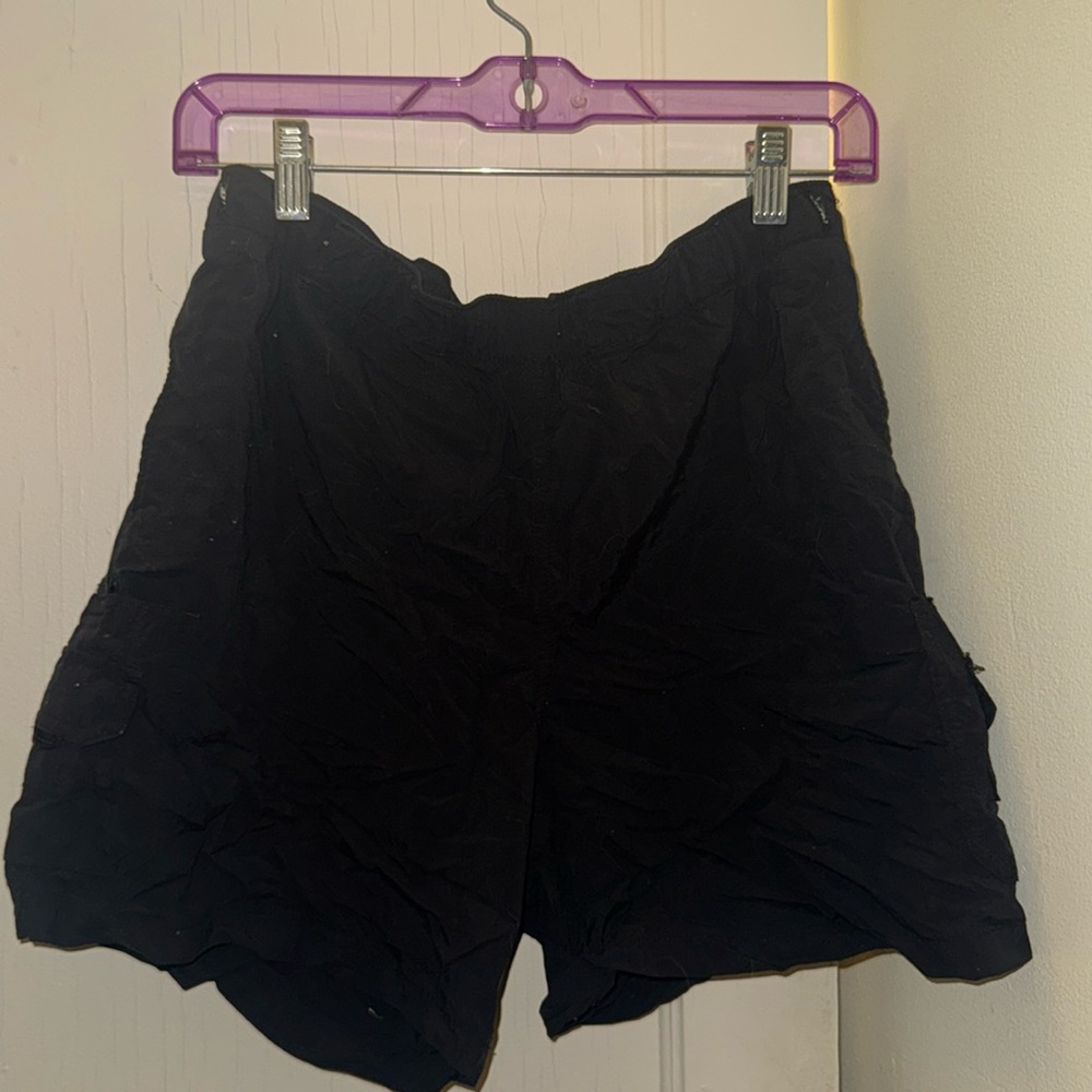 Black Nylon Columbia Cargo Shorts